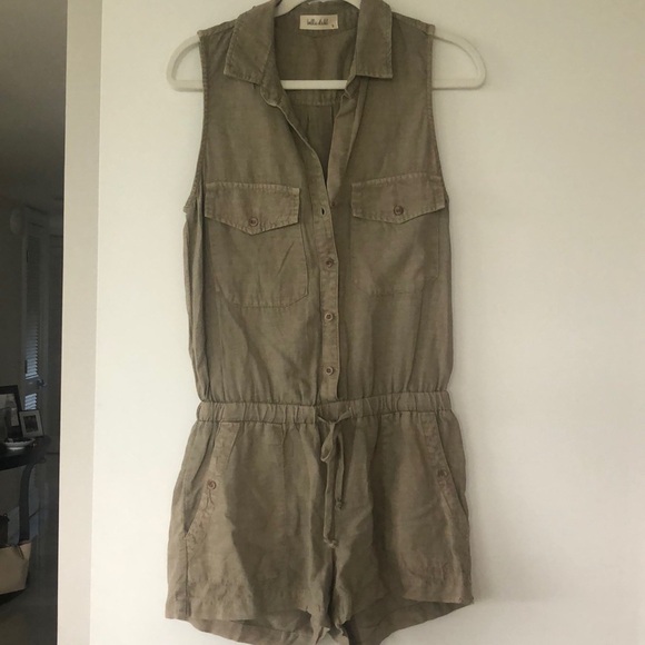 -Bella Dahl Utility Drawstring Romper - Picture 2 of 6
